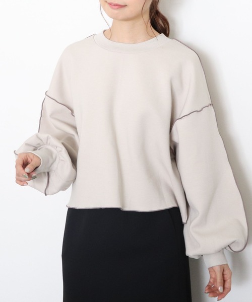 archives(アルシーヴ)の「ダンボールアウトメロープルオーバー(スウェット・レディース・チャコールグレー/グリーン/アイボリー/シルバーグレー/ブラック/ベージュ・MEDIUM)」の5枚目の写真