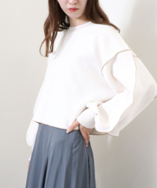 archives(アルシーヴ)の「ダンボールアウトメロープルオーバー(スウェット・レディース・チャコールグレー/グリーン/アイボリー/シルバーグレー/ブラック/ベージュ・MEDIUM)」の2枚目の写真