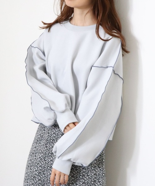 archives(アルシーヴ)の「ダンボールアウトメロープルオーバー(スウェット・レディース・チャコールグレー/グリーン/アイボリー/シルバーグレー/ブラック/ベージュ・MEDIUM)」の4枚目の写真