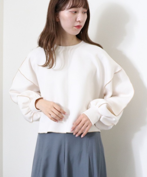 archives(アルシーヴ)の「ダンボールアウトメロープルオーバー(スウェット・レディース・チャコールグレー/グリーン/アイボリー/シルバーグレー/ブラック/ベージュ・MEDIUM)」の18枚目の写真