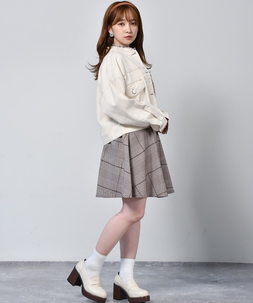 ems excite（エムズエキサイト）の「ノーカラーGジャン（ノーカラージャケット・レディース・ブラック/ブルー/アイボリー・FREE）」の4枚目の写真