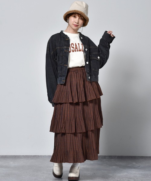 ems excite（エムズエキサイト）の「ノーカラーGジャン（ノーカラージャケット・レディース・ブラック/ブルー/アイボリー・FREE）」の7枚目の写真