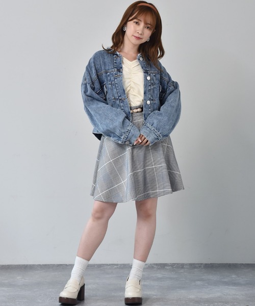 ems excite（エムズエキサイト）の「ノーカラーGジャン（ノーカラージャケット・レディース・ブラック/ブルー/アイボリー・FREE）」の9枚目の写真