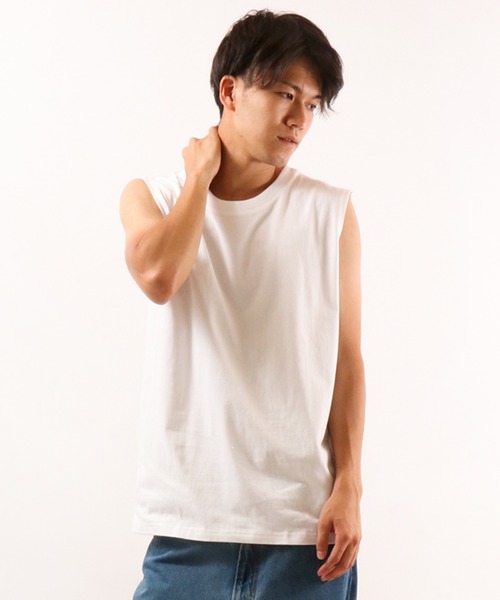 UNIVERSAL OVERALL(ユニバーサルオーバーオール)の「UNIVERSALOVERALL 2PパックワイドヘビーウェイトノースリーブTEE(Tシャツ/カットソー・メンズ・ホワイト/グレー/ブラック・S/XL/M/L)」の1枚目の写真
