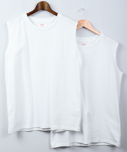 UNIVERSAL OVERALL(ユニバーサルオーバーオール)の「UNIVERSALOVERALL 2PパックワイドヘビーウェイトノースリーブTEE(Tシャツ/カットソー・メンズ・ホワイト/グレー/ブラック・S/XL/M/L)」の12枚目の写真