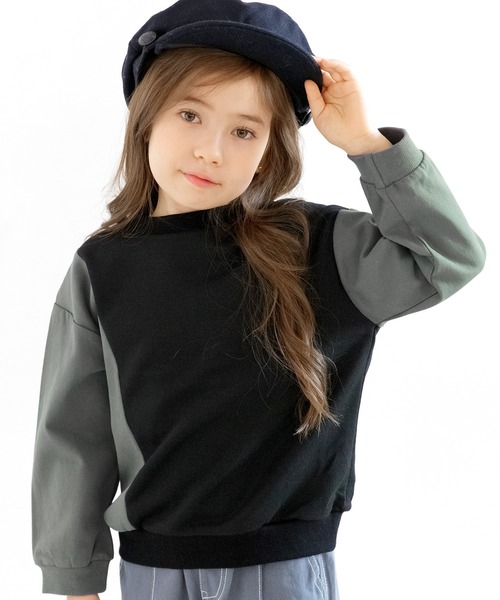 Bee des Bee（ビーデスビー）の「バイカラートップス（Tシャツ/カットソー・キッズ・グレー系/ブラック系/ホワイト×ブルー・120cm/130cm/150cm/110cm/140cm/100cm）」の3枚目の写真