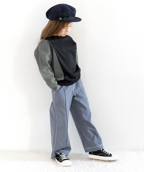 Bee des Bee（ビーデスビー）の「バイカラートップス（Tシャツ/カットソー・キッズ・グレー系/ブラック系/ホワイト×ブルー・120cm/130cm/150cm/110cm/140cm/100cm）」の4枚目の写真