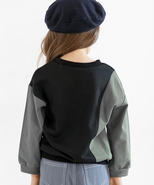 Bee des Bee（ビーデスビー）の「バイカラートップス（Tシャツ/カットソー・キッズ・グレー系/ブラック系/ホワイト×ブルー・120cm/130cm/150cm/110cm/140cm/100cm）」の5枚目の写真