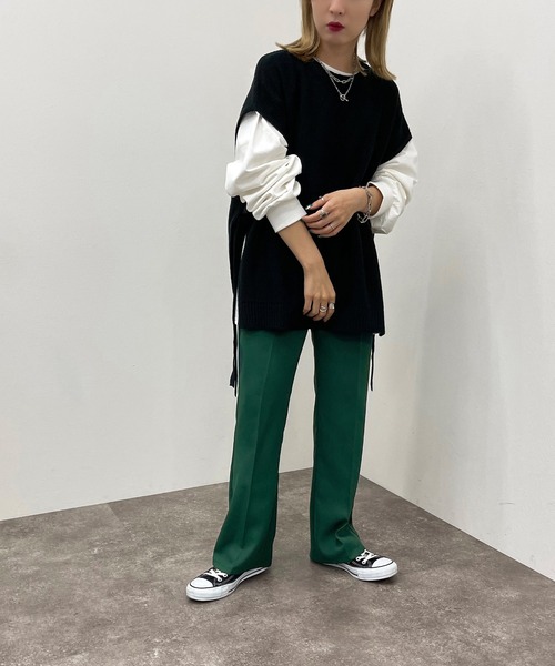 apres jour mignon（アプレジュールミニョン）の「サイドリボンニットベスト【ZOZOTOWN限定アイテム】（ベスト・レディース・ブラック/ライトベージュ/アイボリー・X-LARGE/フリー）」の16枚目の写真