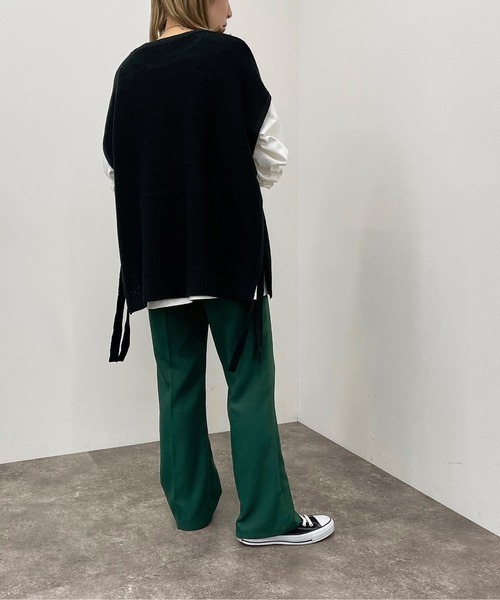 apres jour mignon（アプレジュールミニョン）の「サイドリボンニットベスト【ZOZOTOWN限定アイテム】（ベスト・レディース・ブラック/ライトベージュ/アイボリー・X-LARGE/フリー）」の18枚目の写真