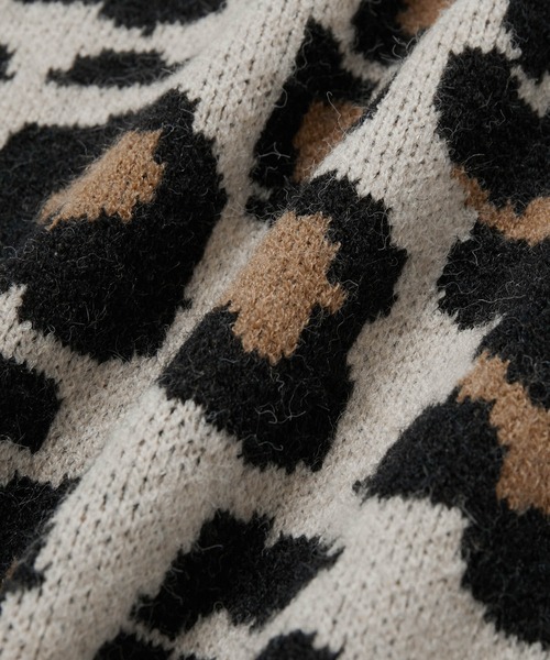 vis-`a-vis（ビサビ）の「【WEB限定】ゆったりシルエット。レオパードジャガードVネックプルオーバー（ニット/セーター・レディース・ベージュ/グレー・FREE）」の16枚目の写真