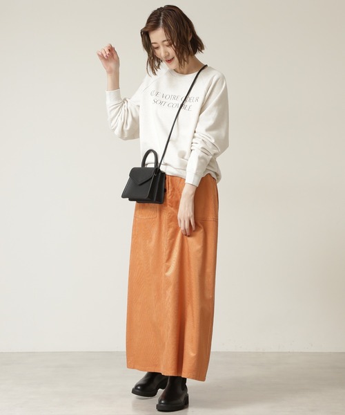 NATURAL BEAUTY BASIC（ナチュラルビューティーベーシック）の「フロントボタンコーデュロイスカート（スカート・レディース・グレー/オレンジ・SMALL/X-SMALL/MEDIUM）」の17枚目の写真