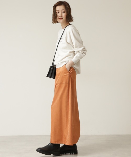 NATURAL BEAUTY BASIC（ナチュラルビューティーベーシック）の「フロントボタンコーデュロイスカート（スカート・レディース・グレー/オレンジ・SMALL/X-SMALL/MEDIUM）」の18枚目の写真