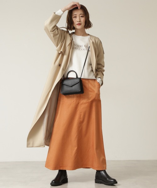 NATURAL BEAUTY BASIC（ナチュラルビューティーベーシック）の「フロントボタンコーデュロイスカート（スカート・レディース・グレー/オレンジ・SMALL/X-SMALL/MEDIUM）」の19枚目の写真