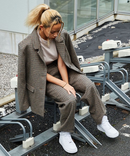 atmos pink（アトモスピンク）の「atmos pink クラシック チェックジャケット（テーラードジャケット・レディース・ブラウン/グレー・FREE）」の6枚目の写真