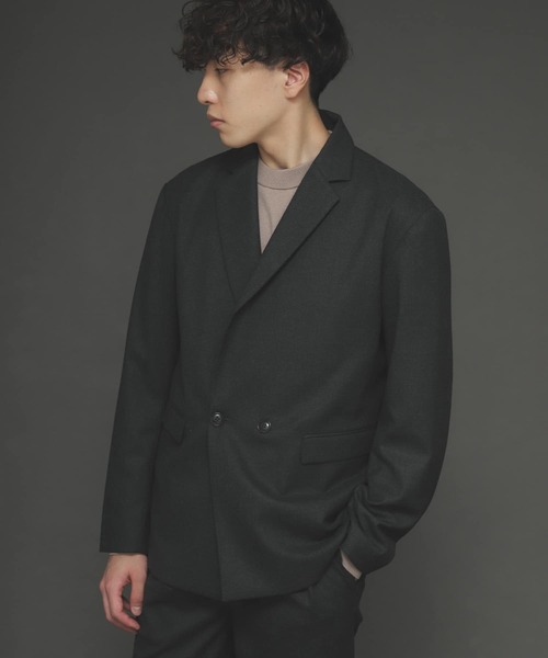 SENSE OF PLACE by URBAN RESEARCH（センスオブプレイスバイアーバンリサーチ）の「『セットアップ対応』CARREMANダブルテーラードジャケット（テーラードジャケット・メンズ・チャコールグレー/カーキ/ブラック・LARGE/MEDIUM）」の6枚目の写真