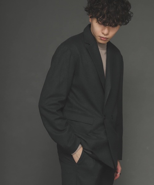 SENSE OF PLACE by URBAN RESEARCH（センスオブプレイスバイアーバンリサーチ）の「『セットアップ対応』CARREMANダブルテーラードジャケット（テーラードジャケット・メンズ・チャコールグレー/カーキ/ブラック・LARGE/MEDIUM）」の10枚目の写真