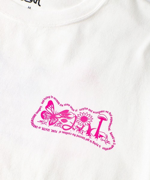 X-girl(エックスガール)の「FLOWERS LOGO L/S TEE(Tシャツ/カットソー・レディース・ベージュ/ホワイト/チャコール・S/XL/M/L)」の8枚目の写真