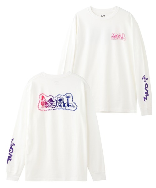 X-girl(エックスガール)の「FLOWERS LOGO L/S TEE(Tシャツ/カットソー・レディース・ベージュ/ホワイト/チャコール・S/XL/M/L)」の13枚目の写真