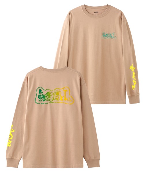 X-girl(エックスガール)の「FLOWERS LOGO L/S TEE(Tシャツ/カットソー・レディース・ベージュ/ホワイト/チャコール・S/XL/M/L)」の15枚目の写真