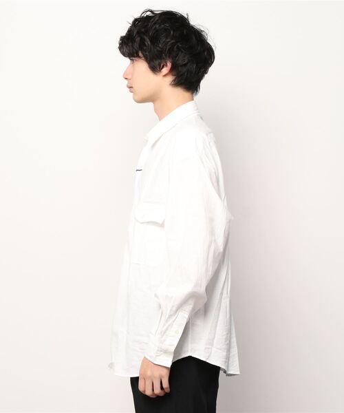 PORTER CLASSIC（ポータークラシック）の「Porter Classic / ポータークラシック：ROLL UP VINTAGE COTTON SHIRT：PC-016-1542[COR]（シャツ/ブラウス・メンズ・ホワイト・L）」の2枚目の写真