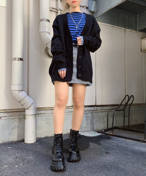 Figments(フィグメンツ)の「ボーダーロンT(Tシャツ/カットソー・レディース・ホワイト/ブルー・FREE)」の5枚目の写真