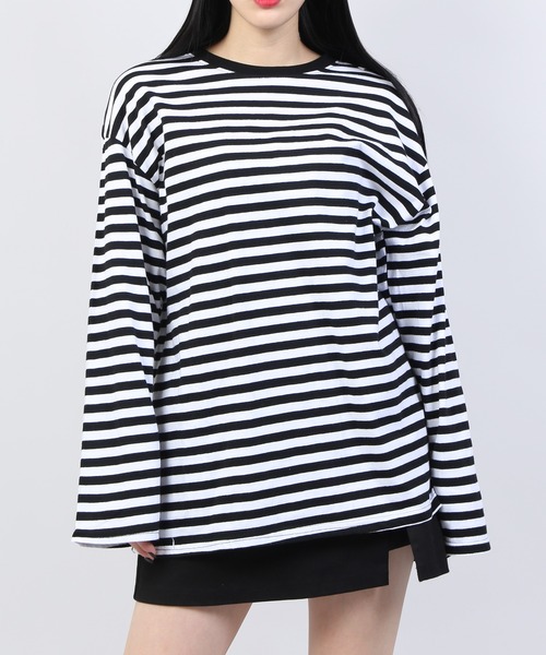 Figments(フィグメンツ)の「ボーダーロンT(Tシャツ/カットソー・レディース・ホワイト/ブルー・FREE)」の11枚目の写真