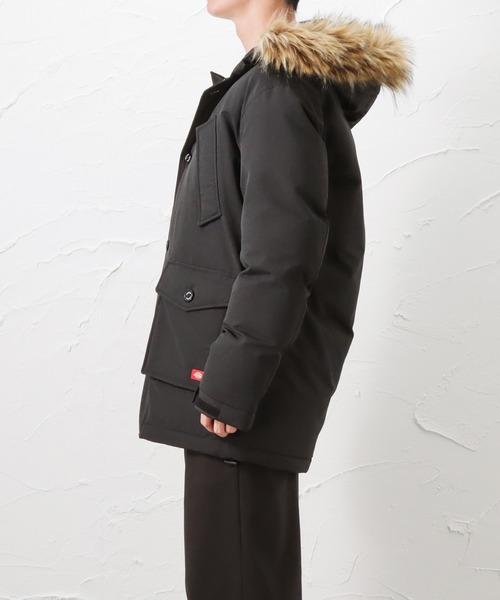 Dickies（ディッキーズ）の「Dickies ディッキーズ フードファー中綿ジャケット（ダウンジャケット/コート・メンズ・ブラック/カーキ・M/XL/L）」の9枚目の写真