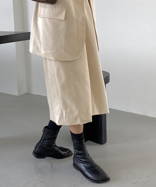 SMILE ORCHID（スマイルオーキッド）の「ワイドスクエアトゥショートブーツ（ブーツ・レディース・ブラック/ブラウン・38/39/37）」の6枚目の写真