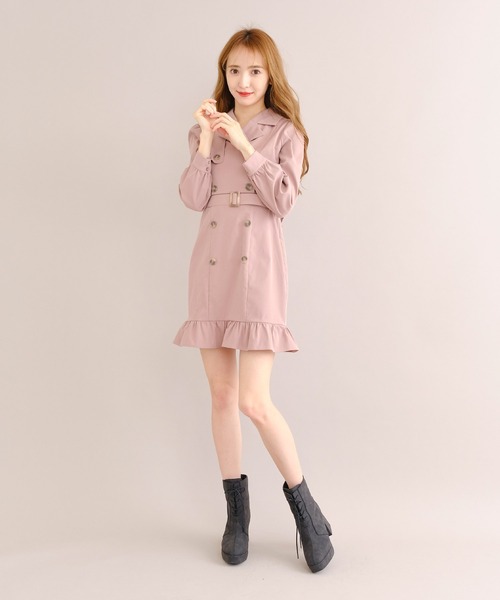 TITTY&CO.（ティティーアンドコー）の「トレンチフリルミニワンピース