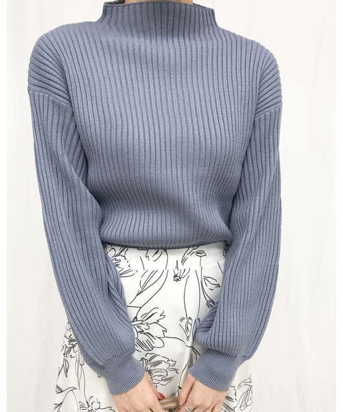 INGNI（イング）の「ボトルネック／リブニット（ニット/セーター・レディース・オフホワイト/ブラック/グレー系その他/モカ/グリーン/ブルー/マスタード/ボルドー/レッド/イエロー・M）」の6枚目の写真