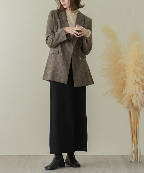 La-gemme（ラジェム）の「スリットタイトニットスカート（スカート・レディース・グレー/ブラック/ブラウン・M/L）」の2枚目の写真