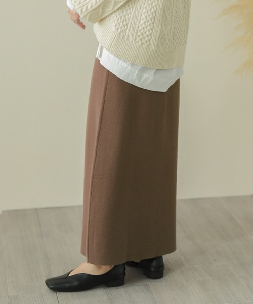 La-gemme（ラジェム）の「スリットタイトニットスカート（スカート・レディース・グレー/ブラック/ブラウン・M/L）」の16枚目の写真