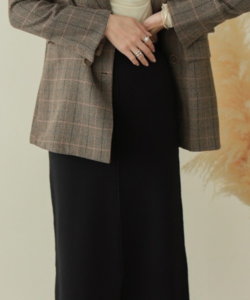 La-gemme（ラジェム）の「スリットタイトニットスカート（スカート・レディース・グレー/ブラック/ブラウン・M/L）」の5枚目の写真