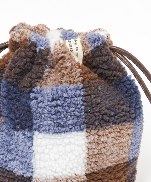 Heather(ヘザー)の「ボア巾着BAG 254982(ハンドバッグ・レディース・ブラウン系/ベージュ系・ONE SIZE)」の3枚目の写真