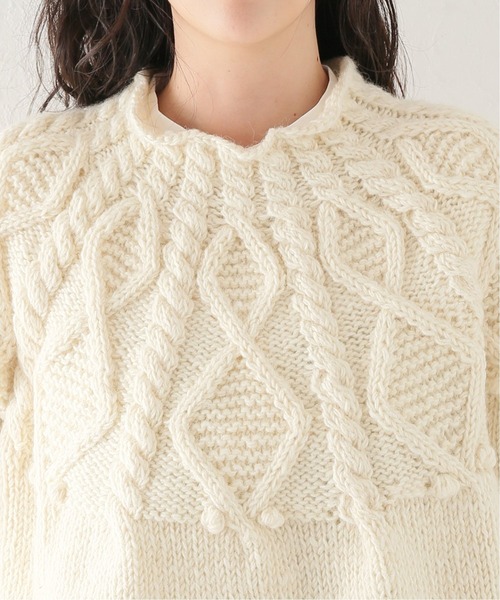 JOURNAL STANDARD relume（ジャーナルスタンダード　レリューム）の「求心ケーブルプルオーバー（ニット/セーター・レディース・アイボリー/オレンジ・FREE）」の5枚目の写真