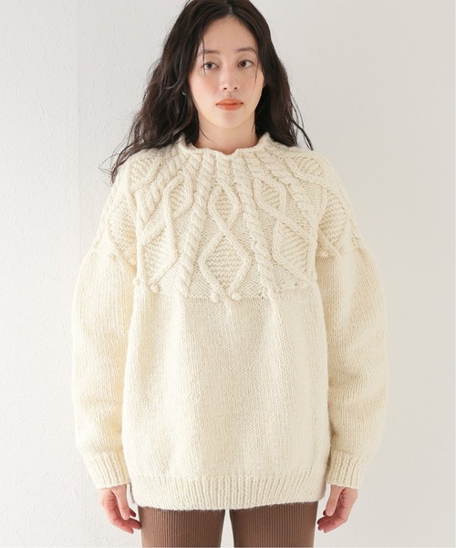 JOURNAL STANDARD relume（ジャーナルスタンダード　レリューム）の「求心ケーブルプルオーバー（ニット/セーター・レディース・アイボリー/オレンジ・FREE）」の9枚目の写真