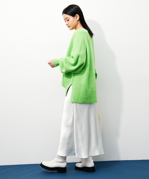 ADAM ET ROPE'（アダムエロペ）の「畦ボクシーニットカーディガン（カーディガン/ボレロ・レディース・ホワイト/ライトグリーン/レッド系その他/ピンク系その他2・FREE）」の8枚目の写真