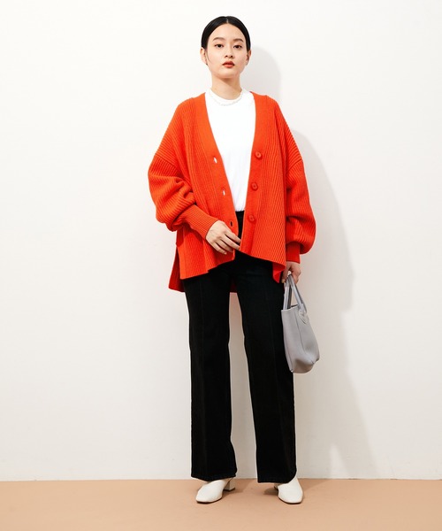 ADAM ET ROPE'（アダムエロペ）の「畦ボクシーニットカーディガン（カーディガン/ボレロ・レディース・ホワイト/ライトグリーン/レッド系その他/ピンク系その他2・FREE）」の20枚目の写真