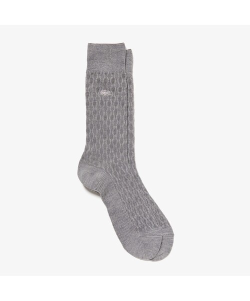 LACOSTE（ラコステ）の「リンクスニットソックス（ソックス/靴下・メンズ・ベージュ/ネイビー/グレー・27.0cm）」の2枚目の写真