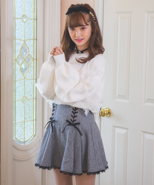 ROJITA(ロジータ)の「Wレースアップスカパン(その他パンツ・レディース・グレー/ブラック・FREE)」の4枚目の写真