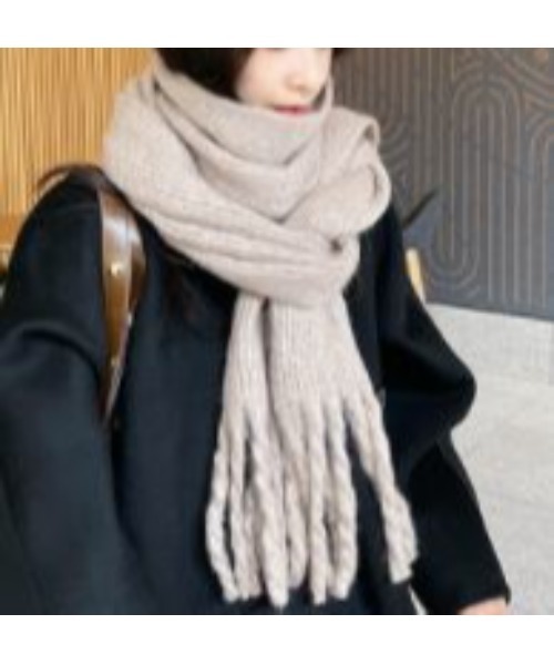 MAISON BREEZE(メゾンブリーズ)の「【MAISON BREEZE】ソフトタッチリブマフラー SCCH44(マフラー・レディース・ホワイト/ダークブラウン/ベージュ/グレー/カーキ/オレンジ/キャメル/レッド・FREE)」の4枚目の写真