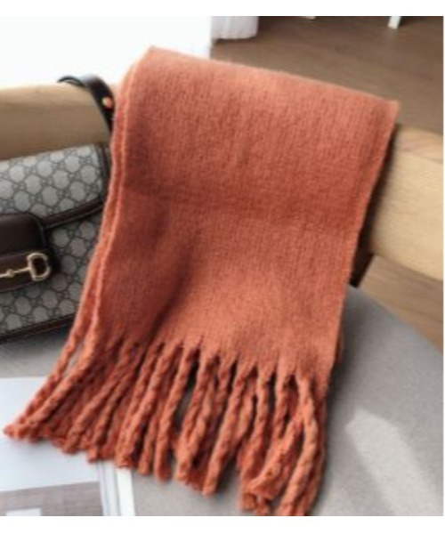 MAISON BREEZE(メゾンブリーズ)の「【MAISON BREEZE】ソフトタッチリブマフラー SCCH44(マフラー・レディース・ホワイト/ダークブラウン/ベージュ/グレー/カーキ/オレンジ/キャメル/レッド・FREE)」の8枚目の写真