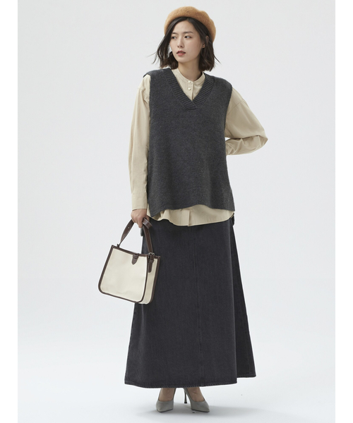 GAP（ギャップ）の「Aライン デニム マキシスカート（デニムスカート・レディース・ブラック・0/2/4/6/00/000/8/10）」の9枚目の写真