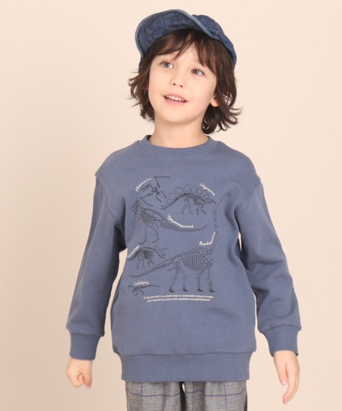 THE SHOP TK （ザ ショップ ティーケー ）の「◆【140cmまで】恐竜プリントウラケプルオーバー（スウェット・キッズ・ブラック/ベージュ/カーキ/ブルー・11/10/12/14/13）」の4枚目の写真