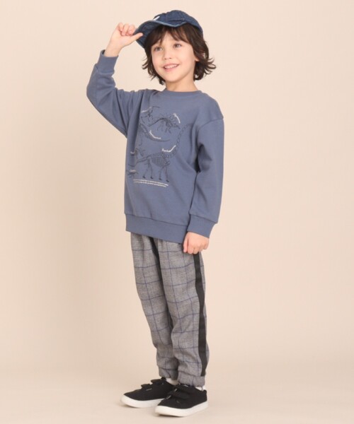THE SHOP TK （ザ ショップ ティーケー ）の「◆【140cmまで】恐竜プリントウラケプルオーバー（スウェット・キッズ・ブラック/ベージュ/カーキ/ブルー・11/10/12/14/13）」の5枚目の写真