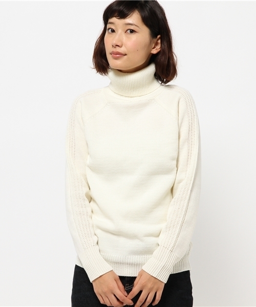 CIAOPANIC TYPY（チャオパニックティピー）の「編地キリカエタートルニットプルオーバー（ニット/セーター・レディース・ホワイト/グレー/ブラック・FREE）」の7枚目の写真