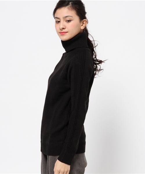 CIAOPANIC TYPY（チャオパニックティピー）の「編地キリカエタートルニットプルオーバー（ニット/セーター・レディース・ホワイト/グレー/ブラック・FREE）」の9枚目の写真