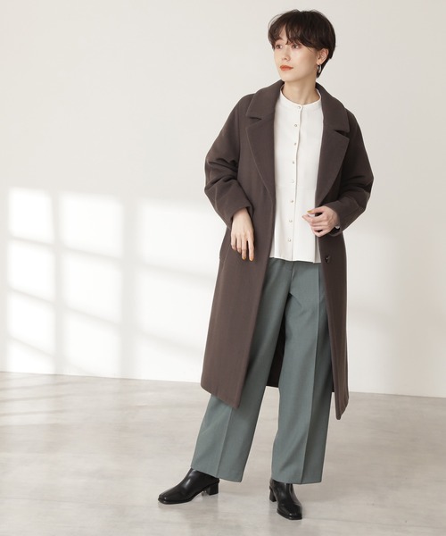 N.（N. Natural Beauty Basic）（エヌエヌナチュラルビューティーベーシック）の「◆ゴールドボタンペプラムブラウス（シャツ/ブラウス・レディース・パープル/オフホワイト/オレンジ・MEDIUM）」の7枚目の写真