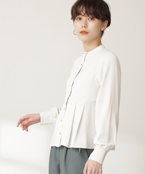 N.（N. Natural Beauty Basic）（エヌエヌナチュラルビューティーベーシック）の「◆ゴールドボタンペプラムブラウス（シャツ/ブラウス・レディース・パープル/オフホワイト/オレンジ・MEDIUM）」の10枚目の写真